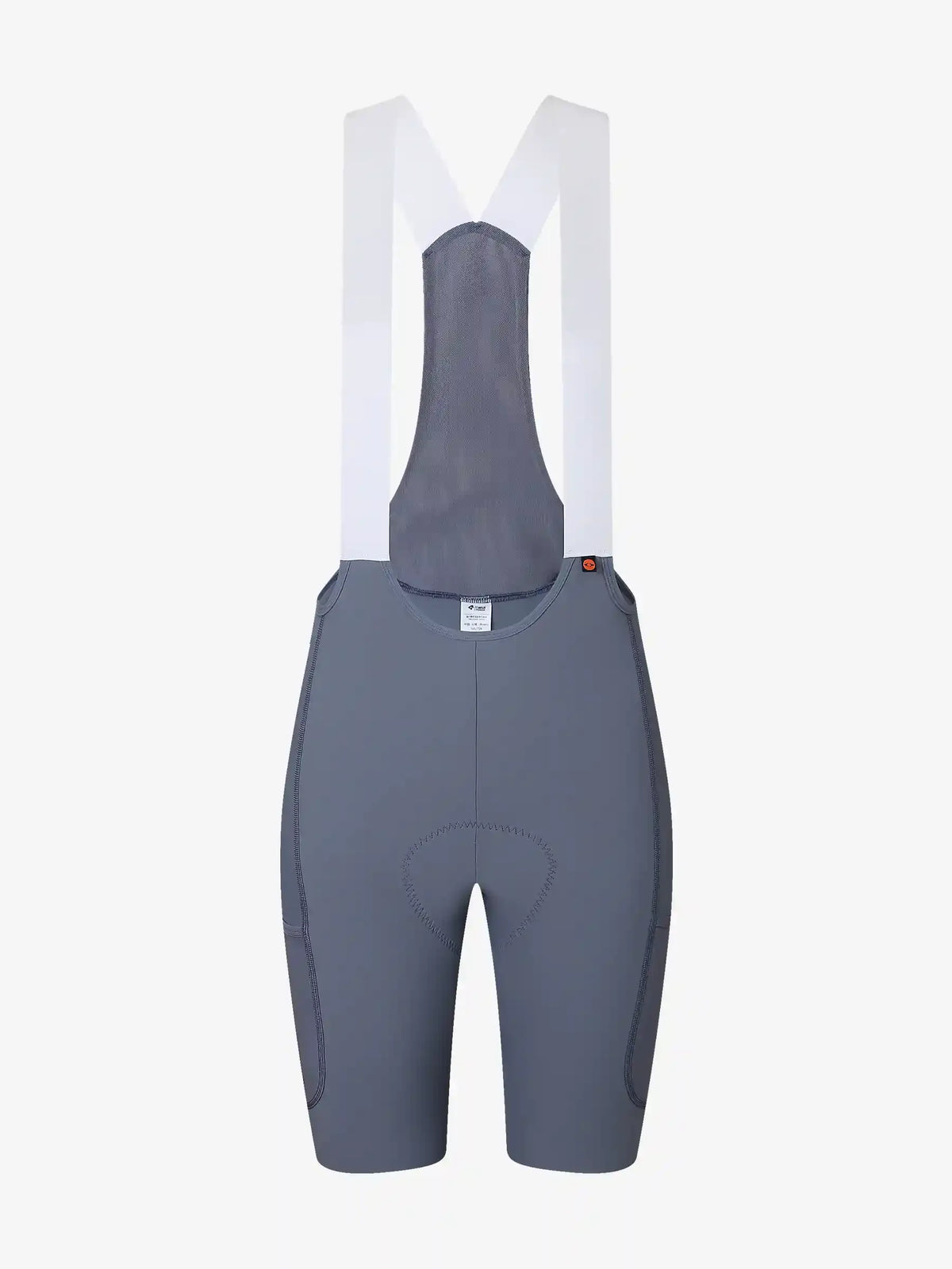 Lameda 21st Anniv. special men’s bib shorts gray with white suspenders padded elastic interface cycling bib shorts