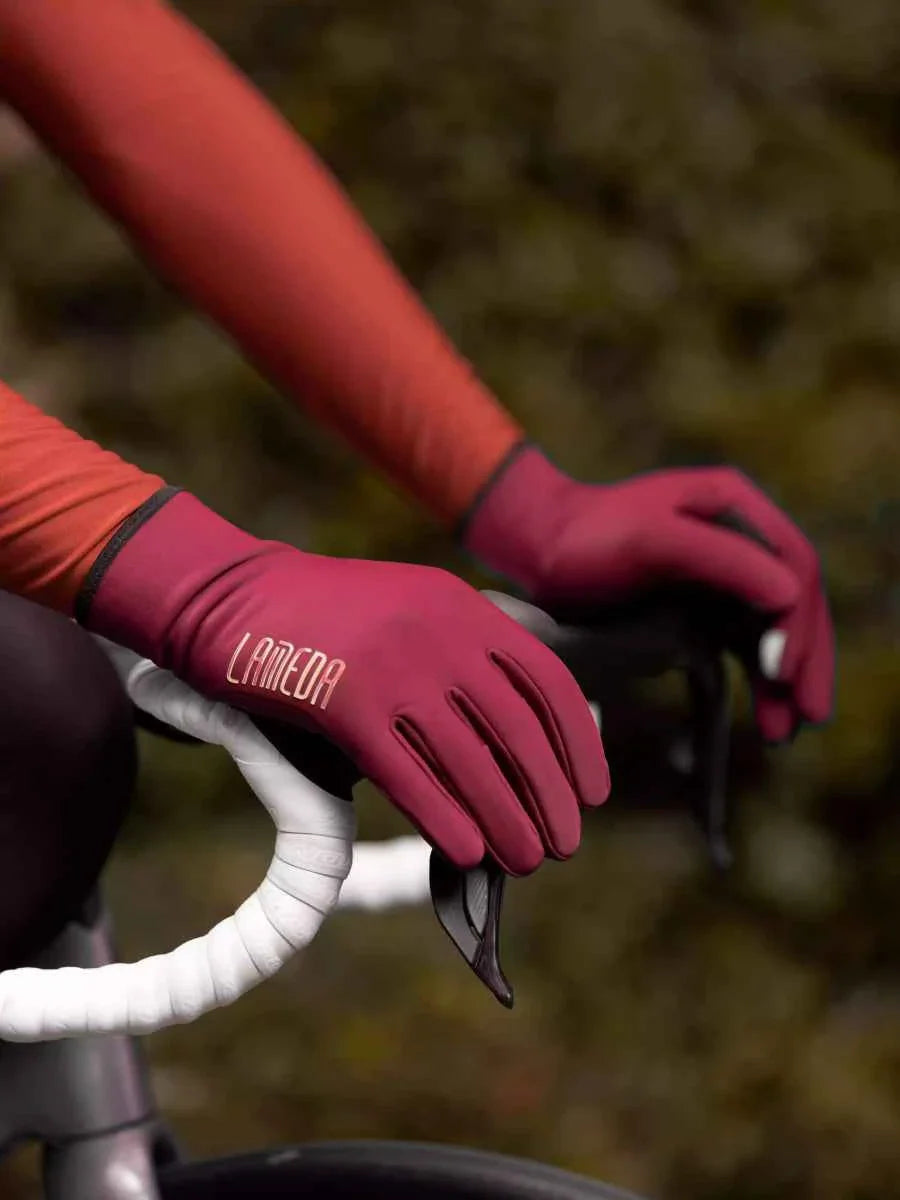 6097 Fleeced Bike Gloves - Red
