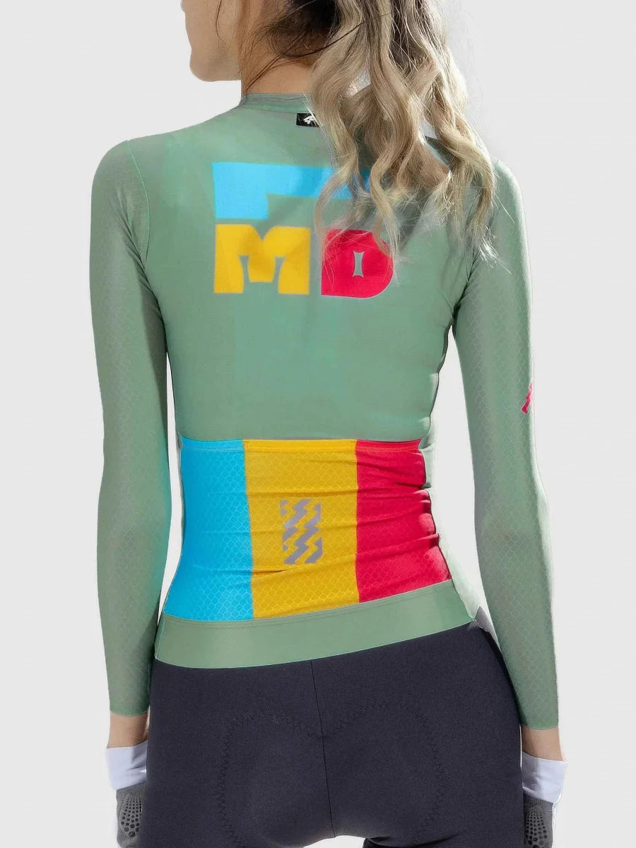 Enchanting Women Cycling Jersey Long Sleeve - Green