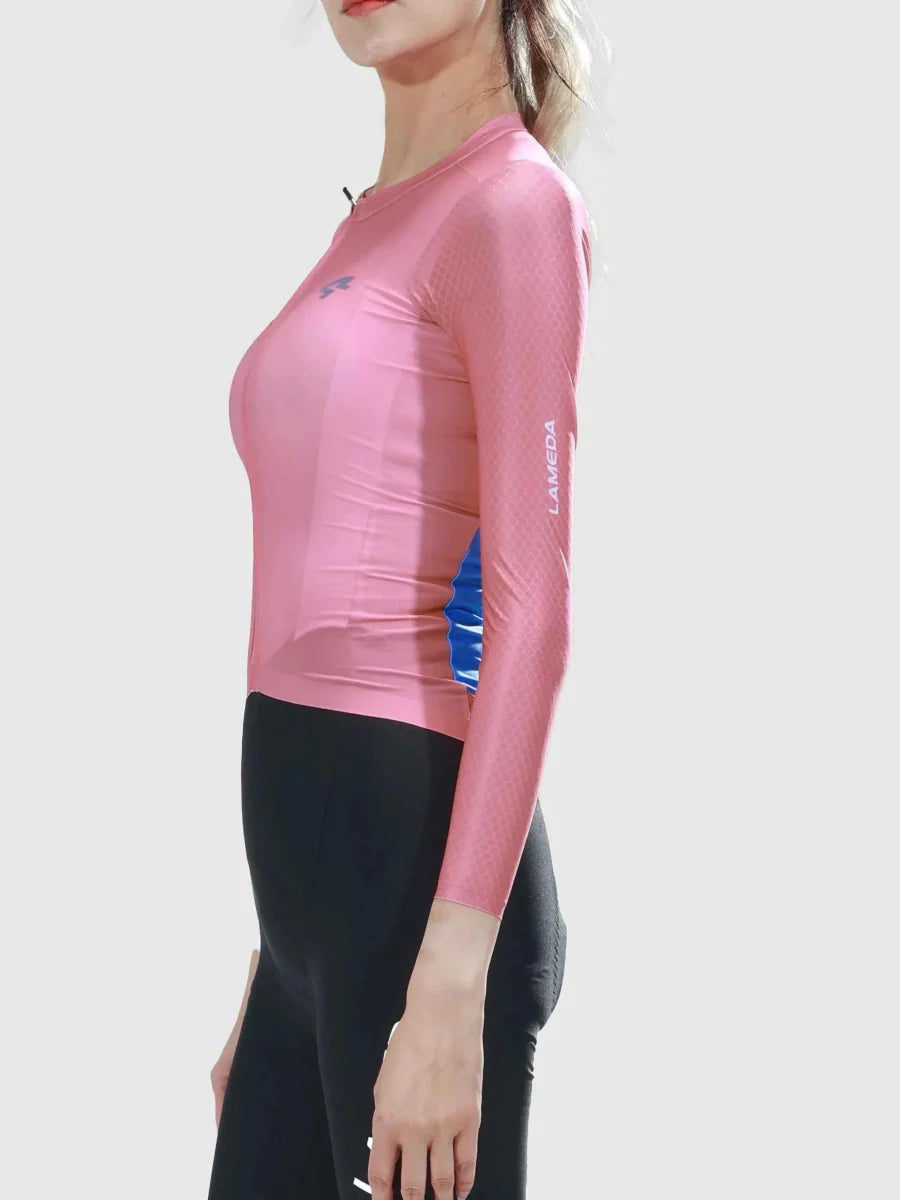 Enchanting Women Cycling Jersey Long Sleeve - Pink