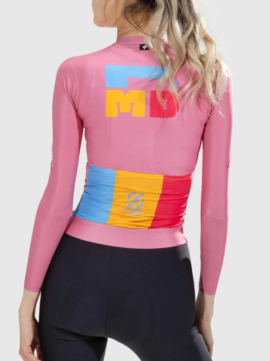 Enchanting Women Cycling Jersey Long Sleeve - Pink
