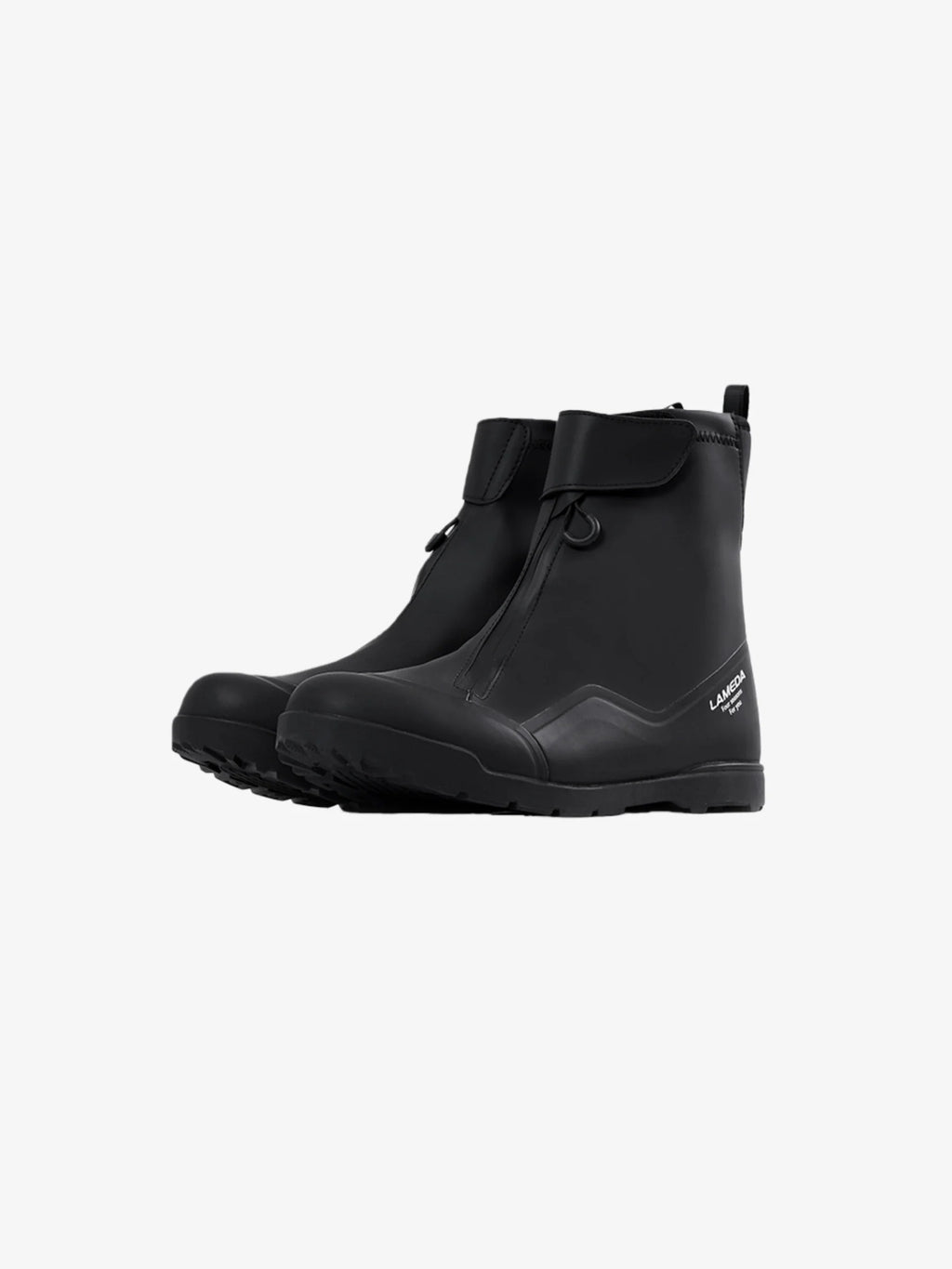Black lamoda es-05 winter cycling boots with waterproof material and stiffened reinforced rubber sole for winter cycling