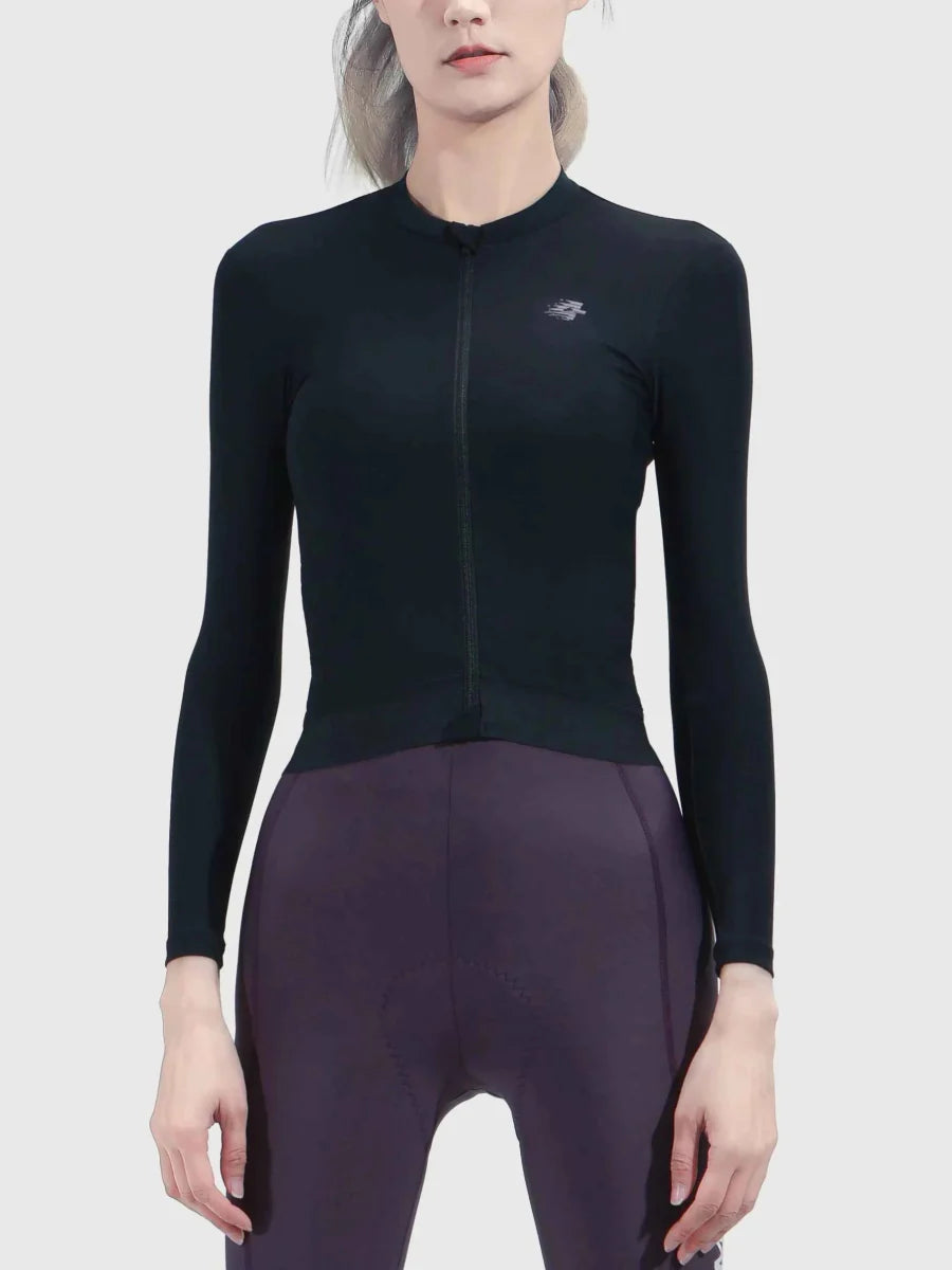 Ethereal Woman Cycling Jersey Long Sleeve - Black