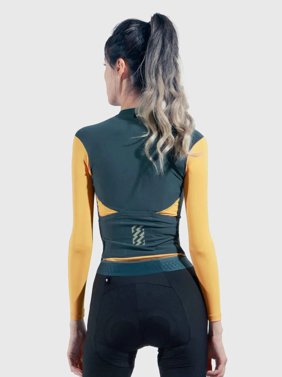 Ethereal Woman Cycling Jersey Long Sleeve - Teal Blend