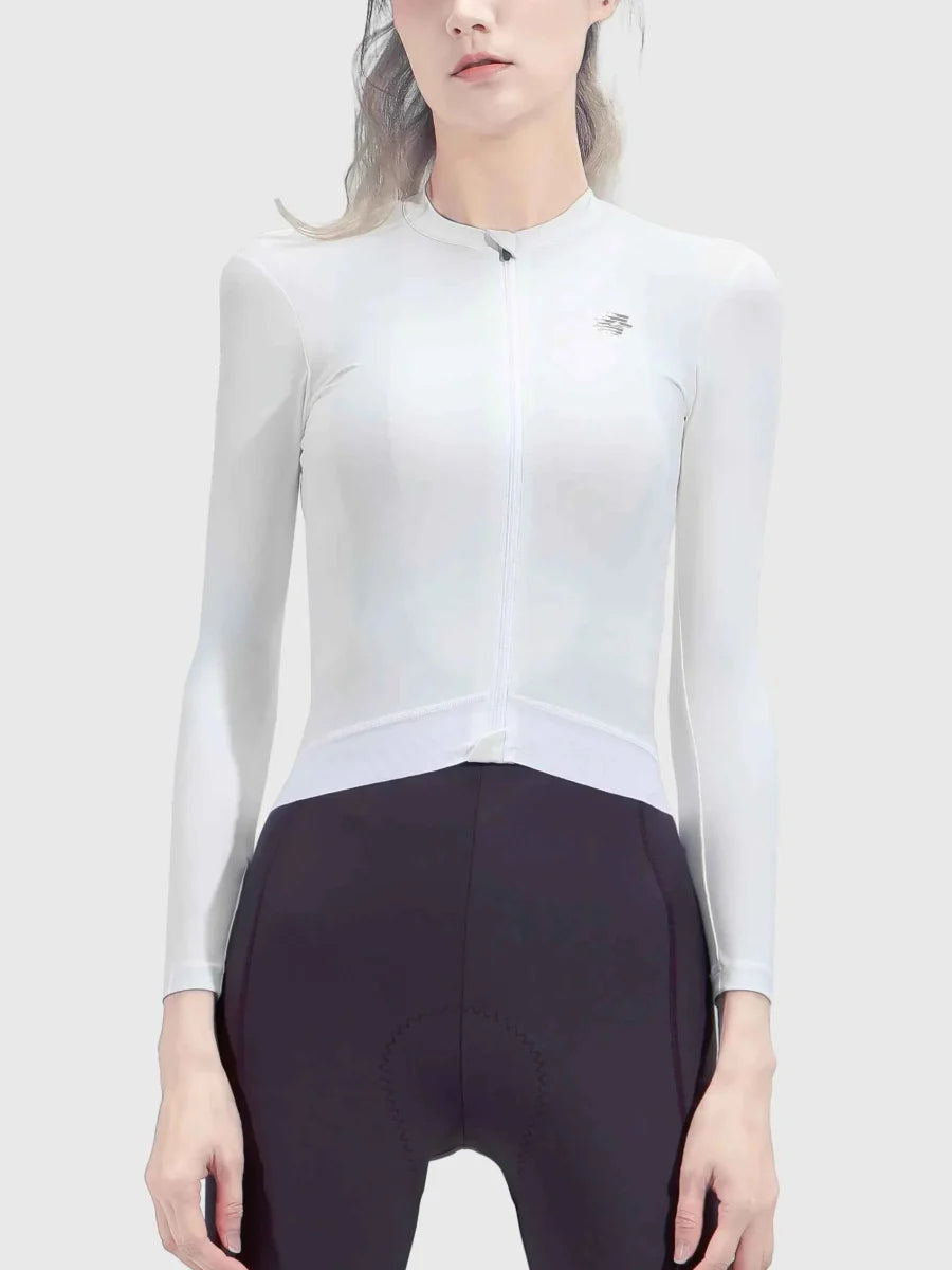 Ethereal Woman Cycling Jersey Long Sleeve - White