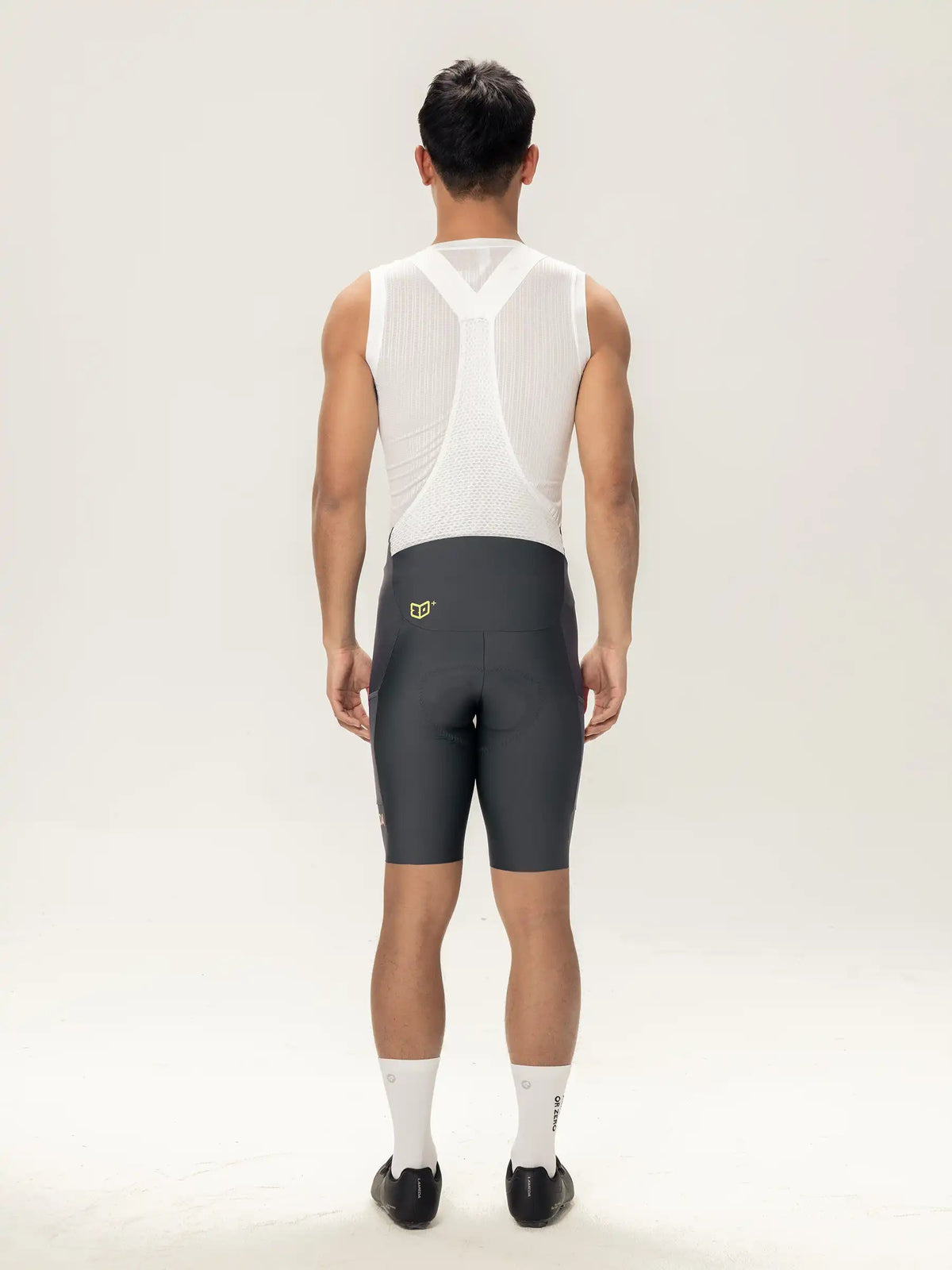Heart Feather Men's Bib Shorts - Deep Gray back view