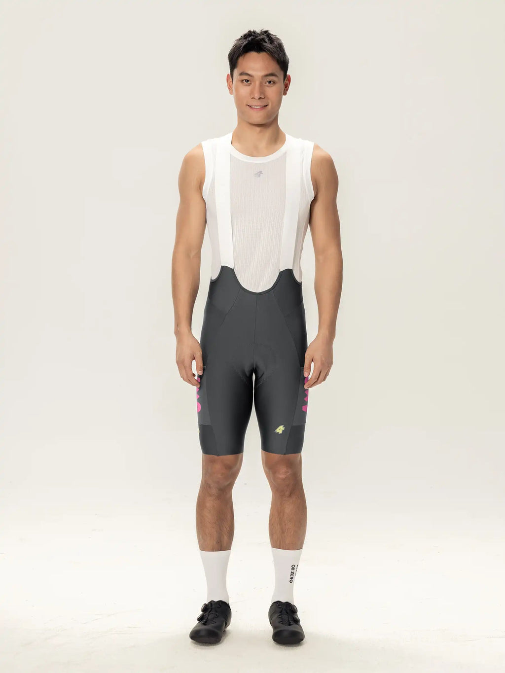 Heart Feather Men's Bib Shorts - Deep Gray front view