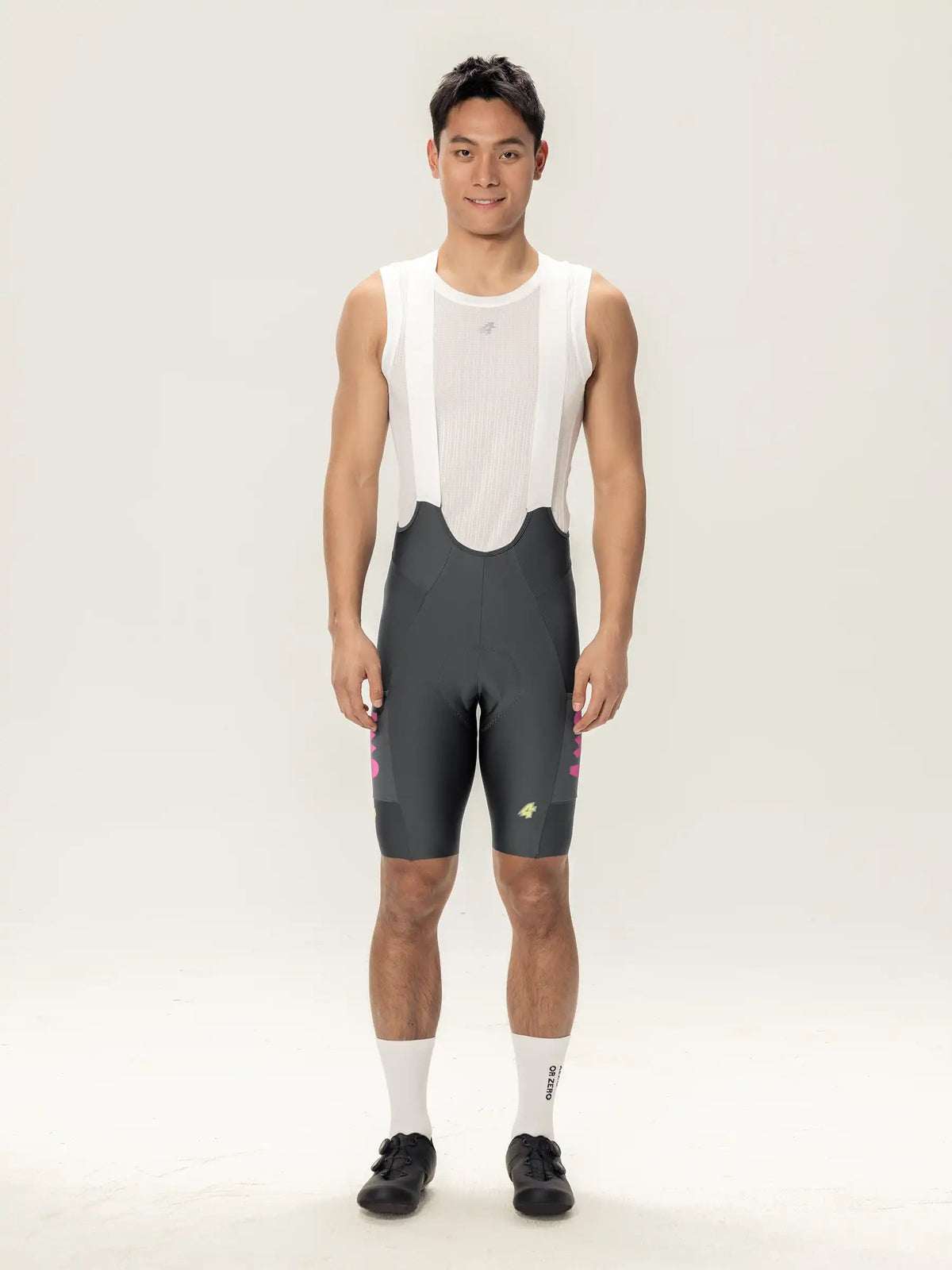 Heart Feather Men's Bib Shorts - Deep Gray front view