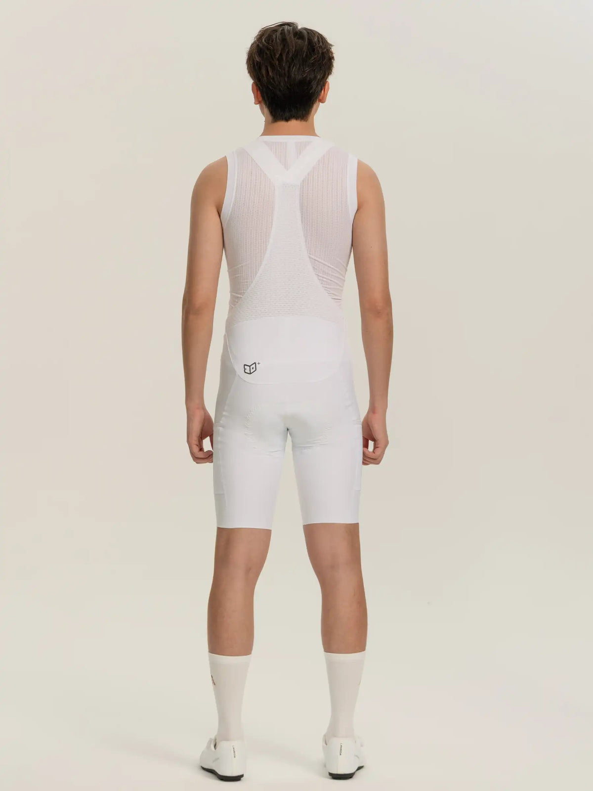 Heart Feather Men's Bib Shorts - White back view