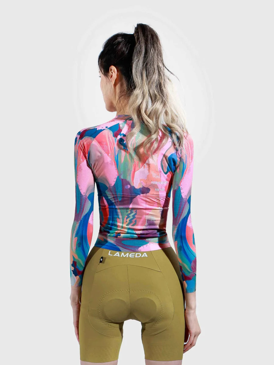 Hue Women Cycling Jersey Long Sleeve - Smoky Pink