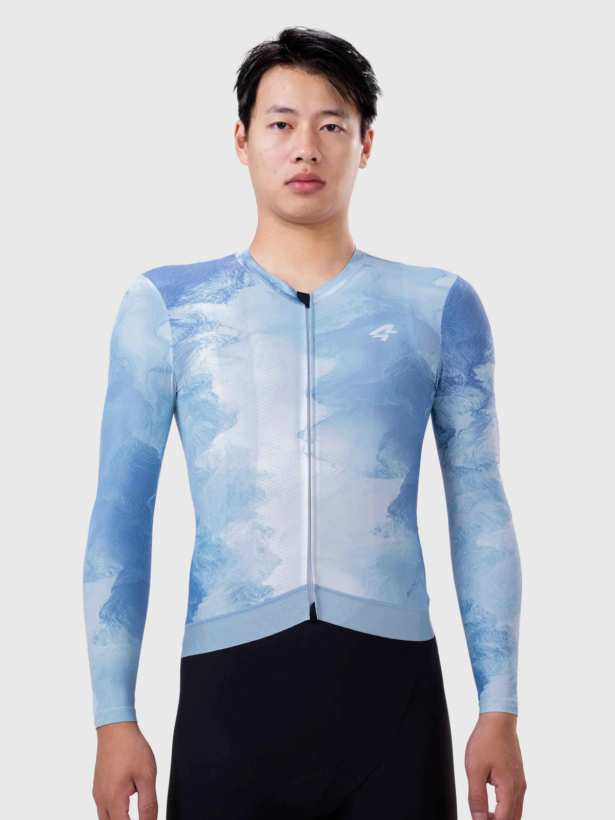 Verde Men Cycling Jersey Long Sleeve - Indigo Blue