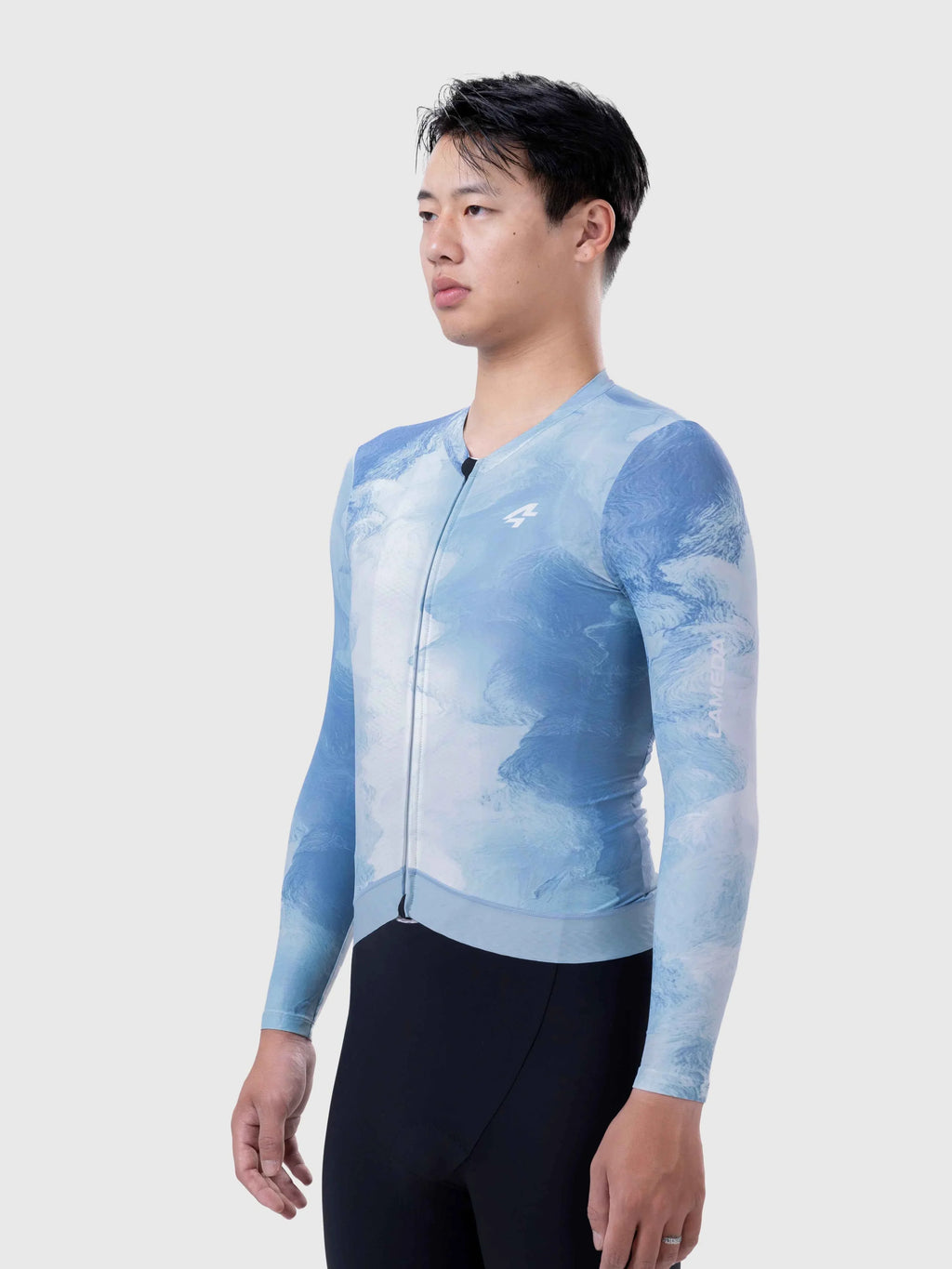 Verde Men Cycling Jersey Long Sleeve - Indigo Blue