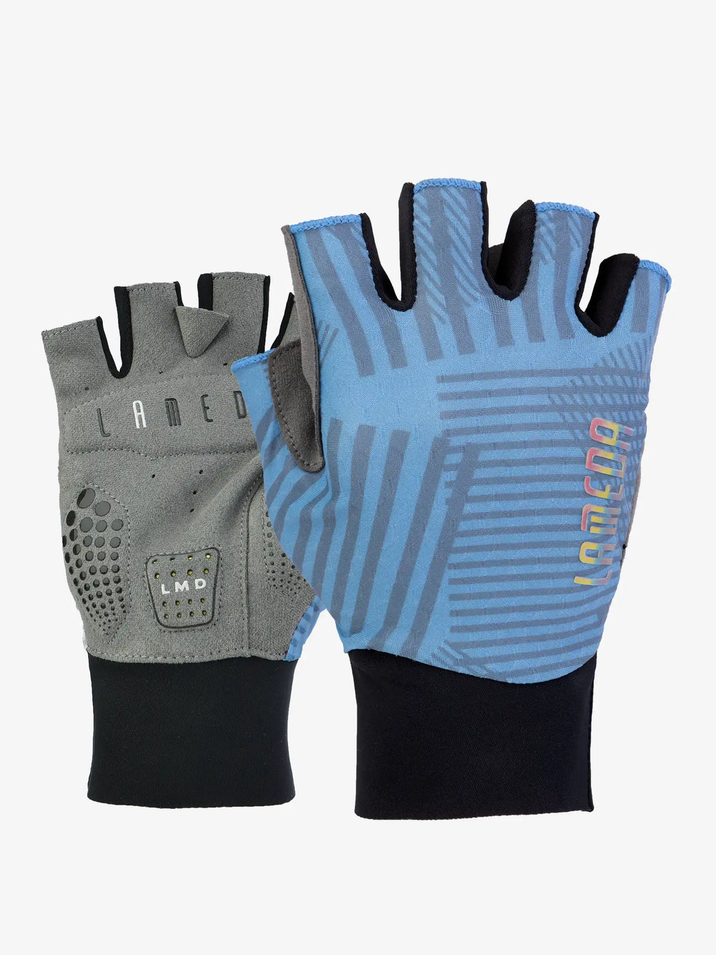 Light blue and gray lamed 2089 bike gloves half-finger cycling gloves with breathable mesh and essential protection