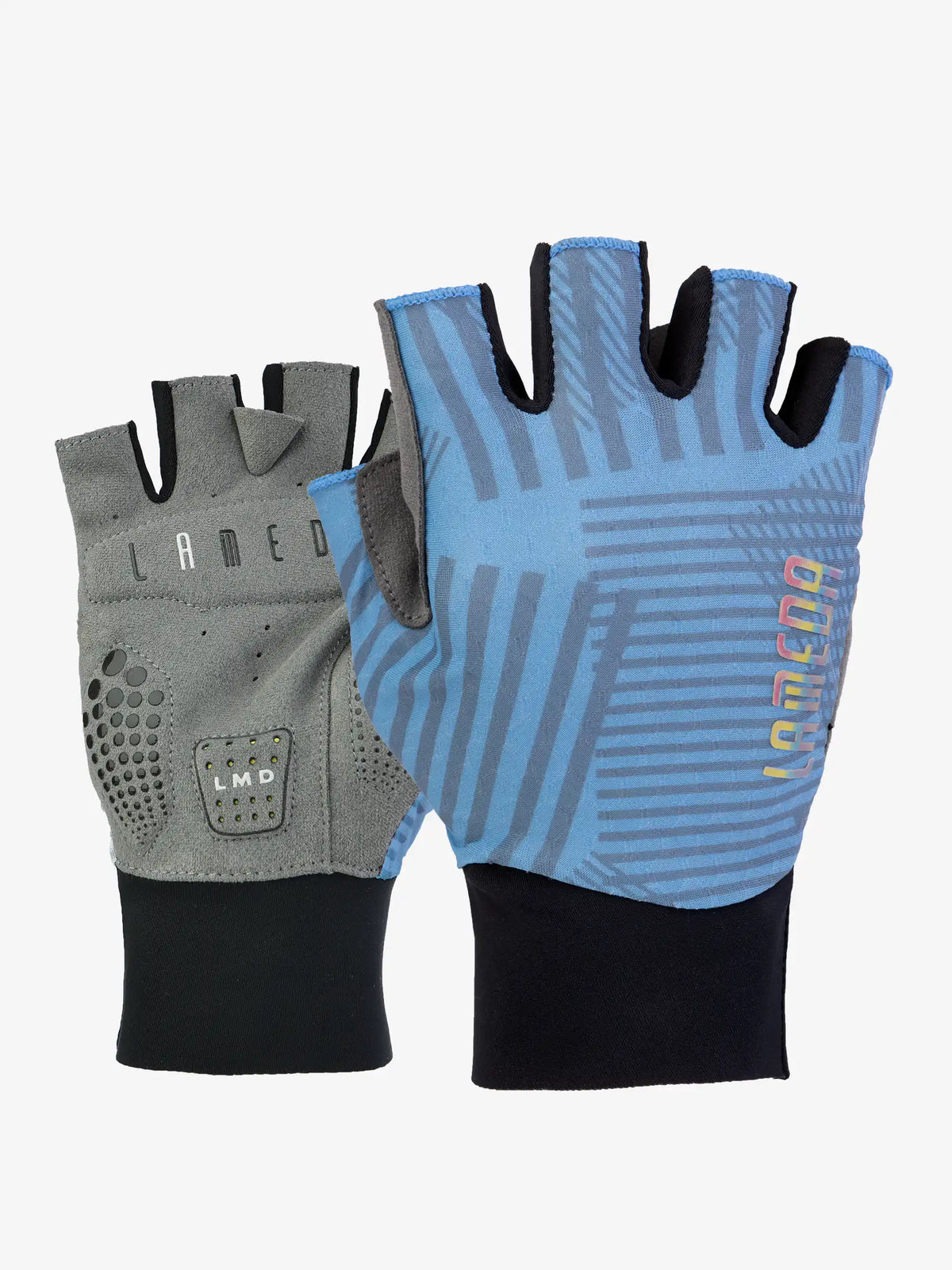 Light blue and gray lamed 2089 bike gloves half-finger cycling gloves with breathable mesh and essential protection