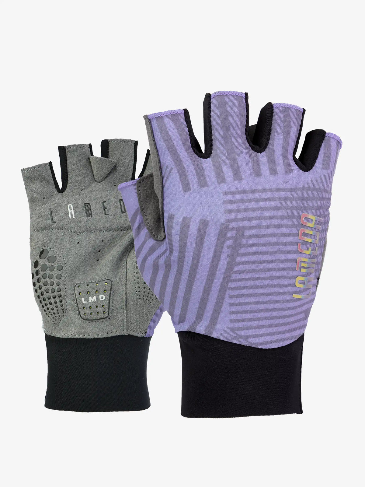 Lamed 2089 bike gloves purple half-finger cycling gloves with breathable mesh and reinforced grip panels for essential protection