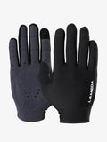 Black and dark gray 2064 thermal bike gloves with elastic interface, fleece lining, textured palm grip, and ventilation holes