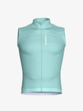 Nova mens cycling vest in light mint green made with sorona t800 yarn recycled polyester designed as a cycling windproof vest
