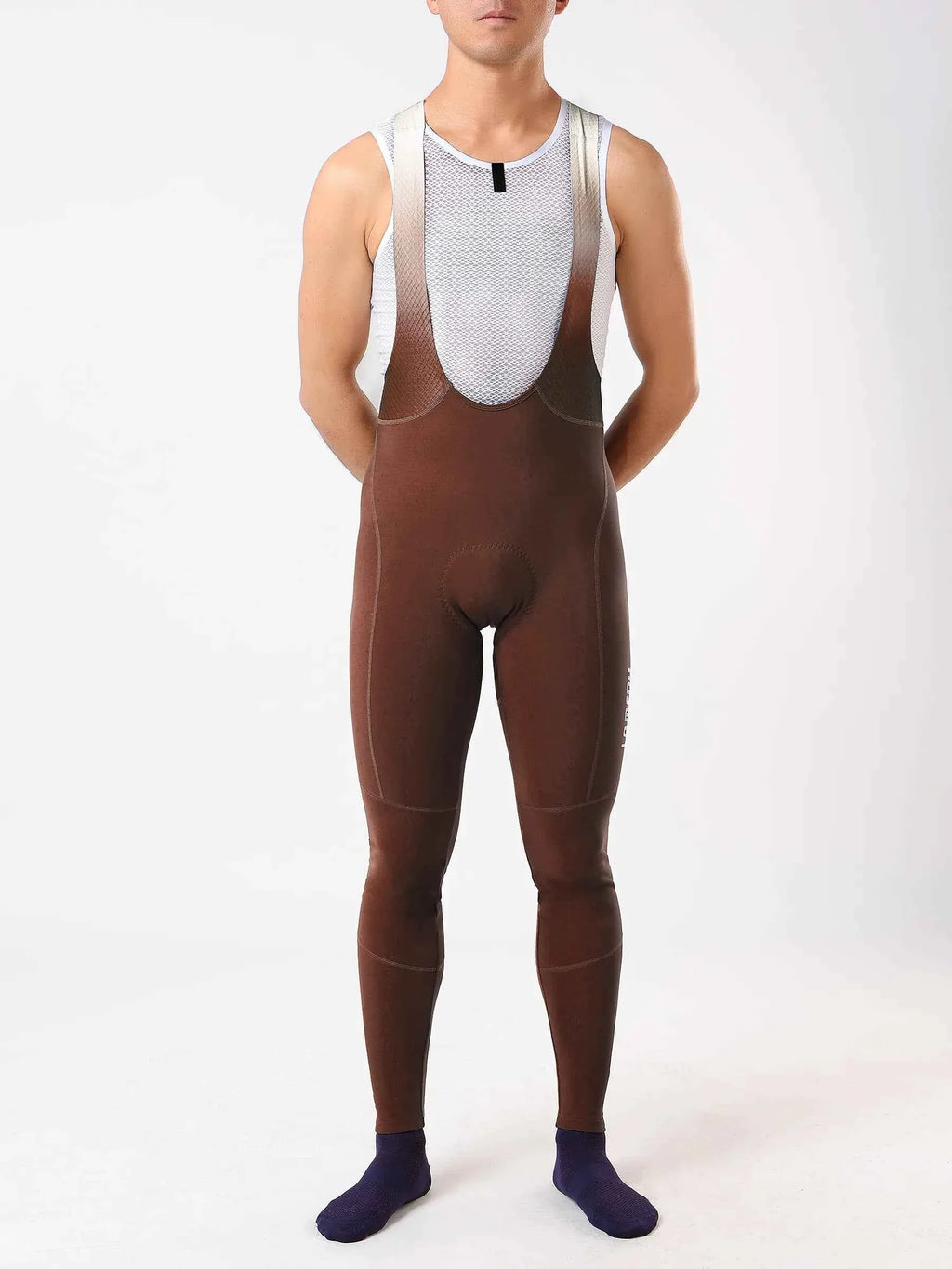 Future Men's Thermal Fleeced Bib Tights - Reddish Brown