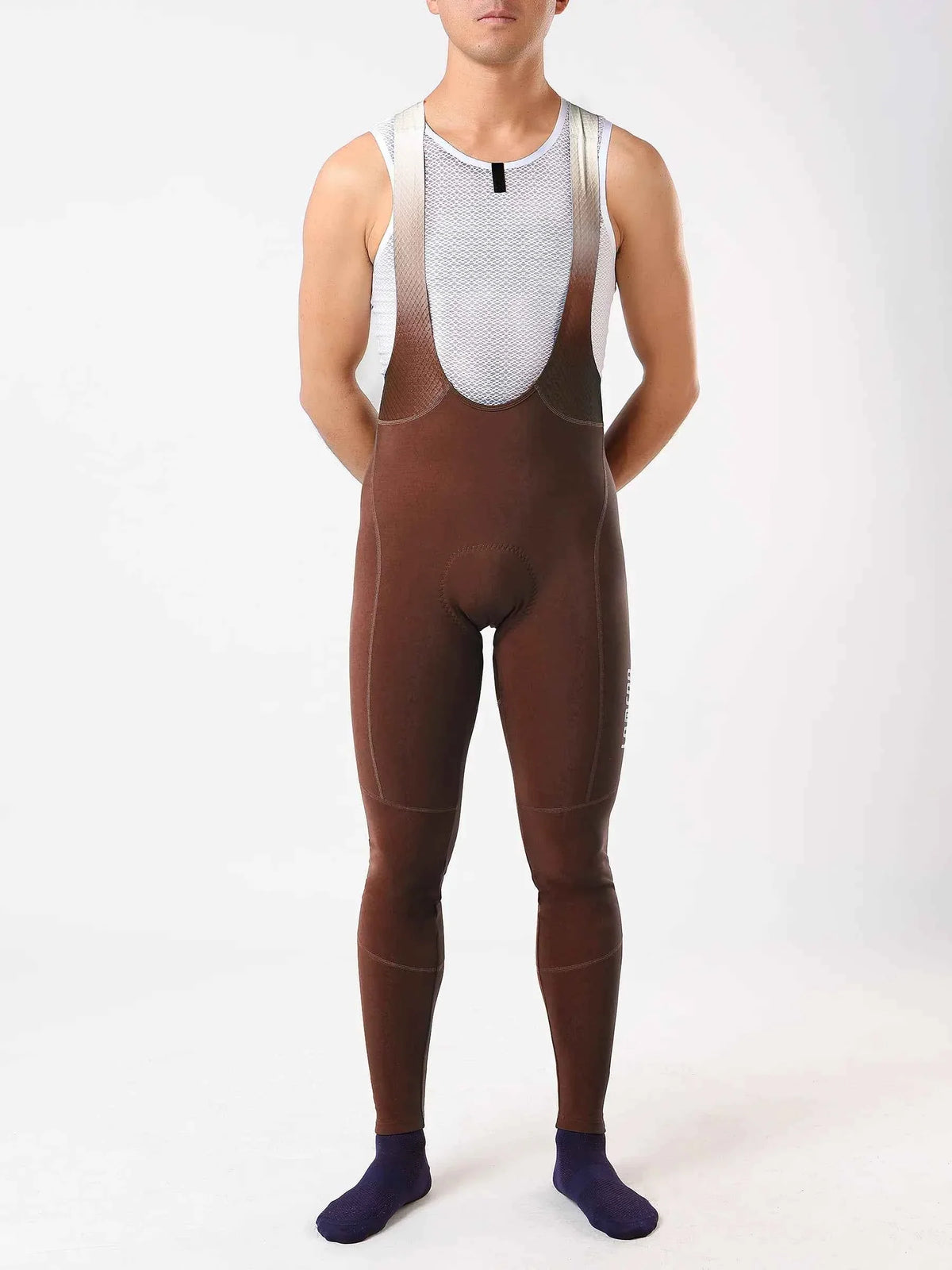 Future Men's Thermal Fleeced Bib Tights - Reddish Brown