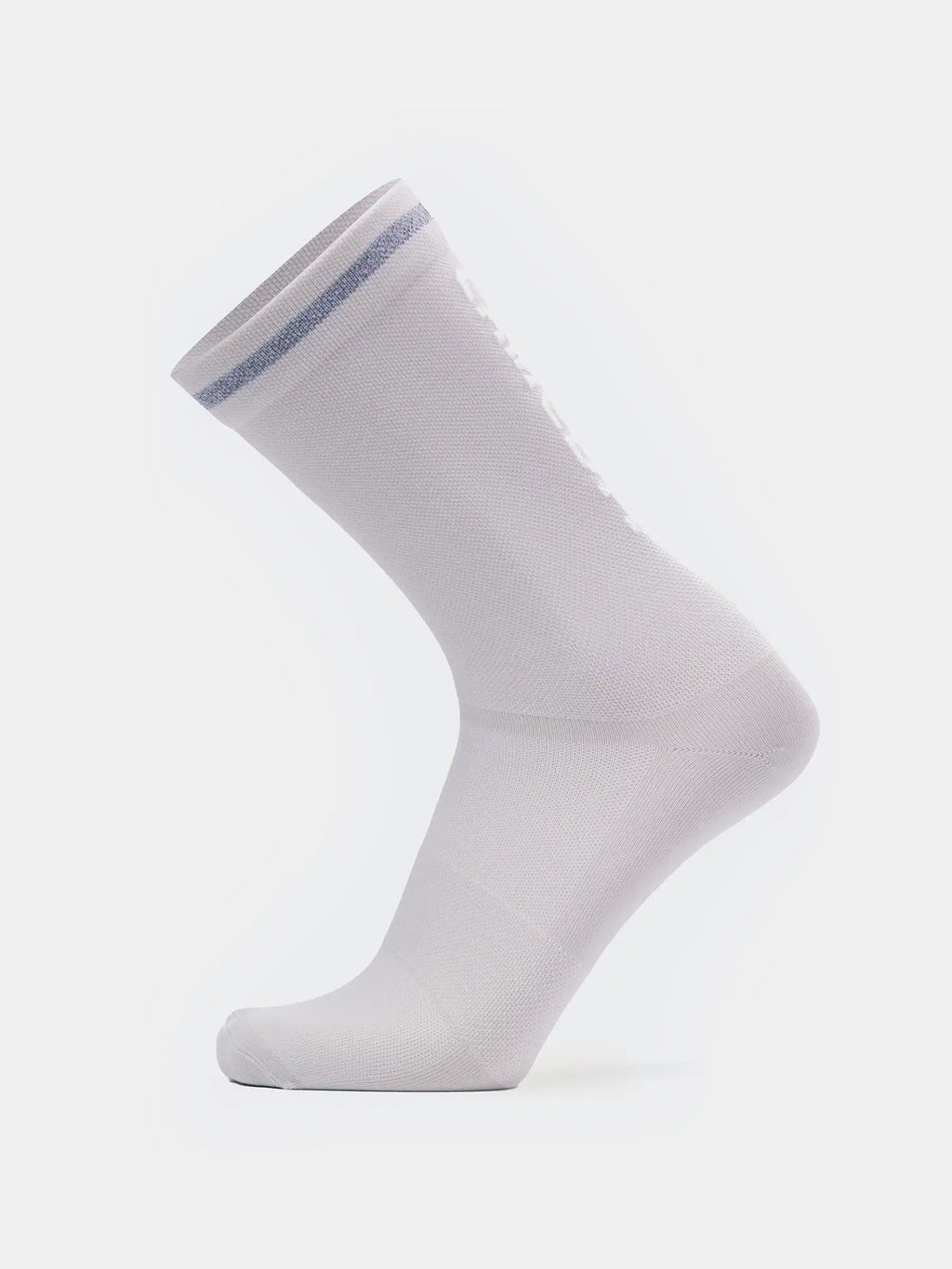 White reflective sports socks 7305 gray with subtle textured knit, arch support, and seamless toes featuring gray band