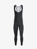 Spear men’s thermal fleeced black bib tights with sleek fit and subtle white trim along shoulder straps