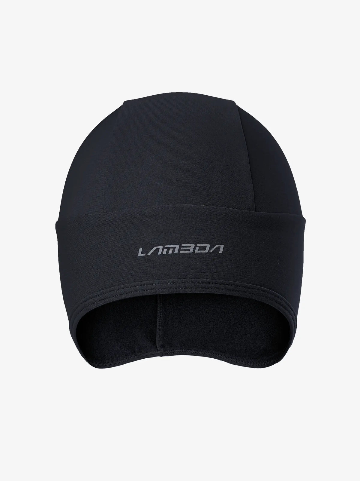 Thermal beanie in black made of smooth stretchy neoprene with elastic band for winter cycling 0-15°c