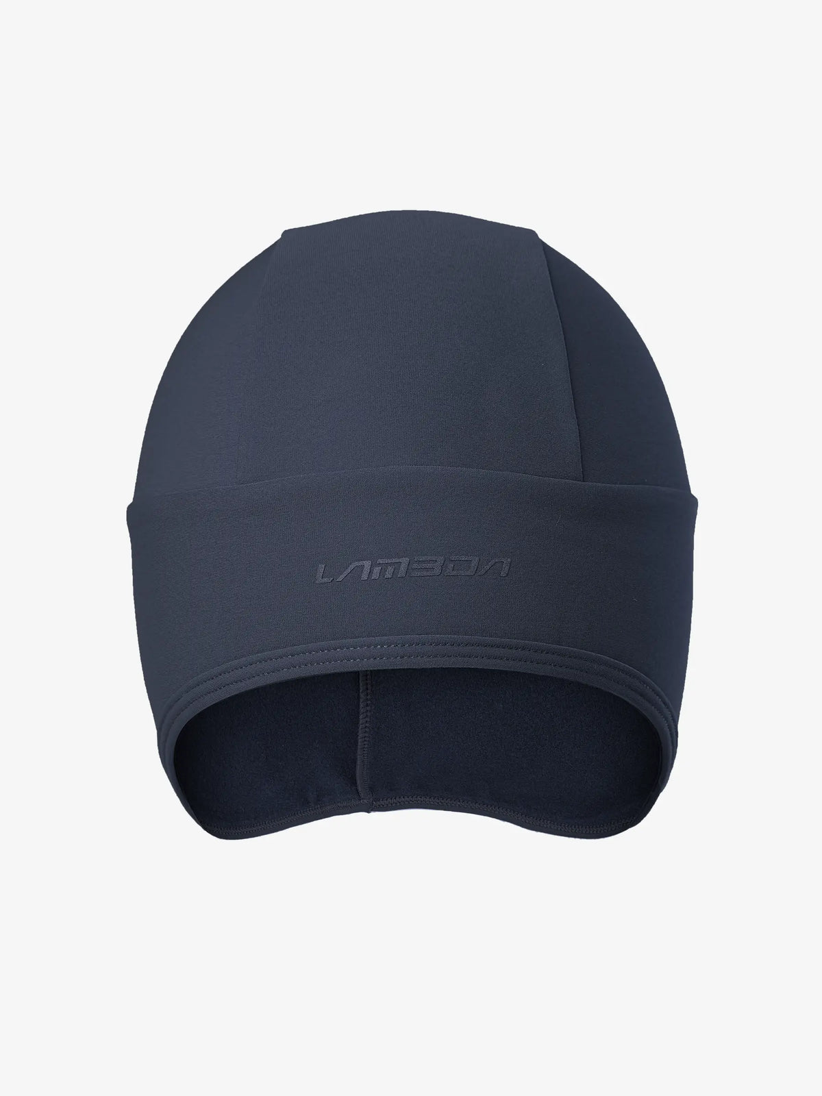 Dark gray neoprene thermal beanie with subtle logo designed for winter cycling 0-15°c under bike helmets