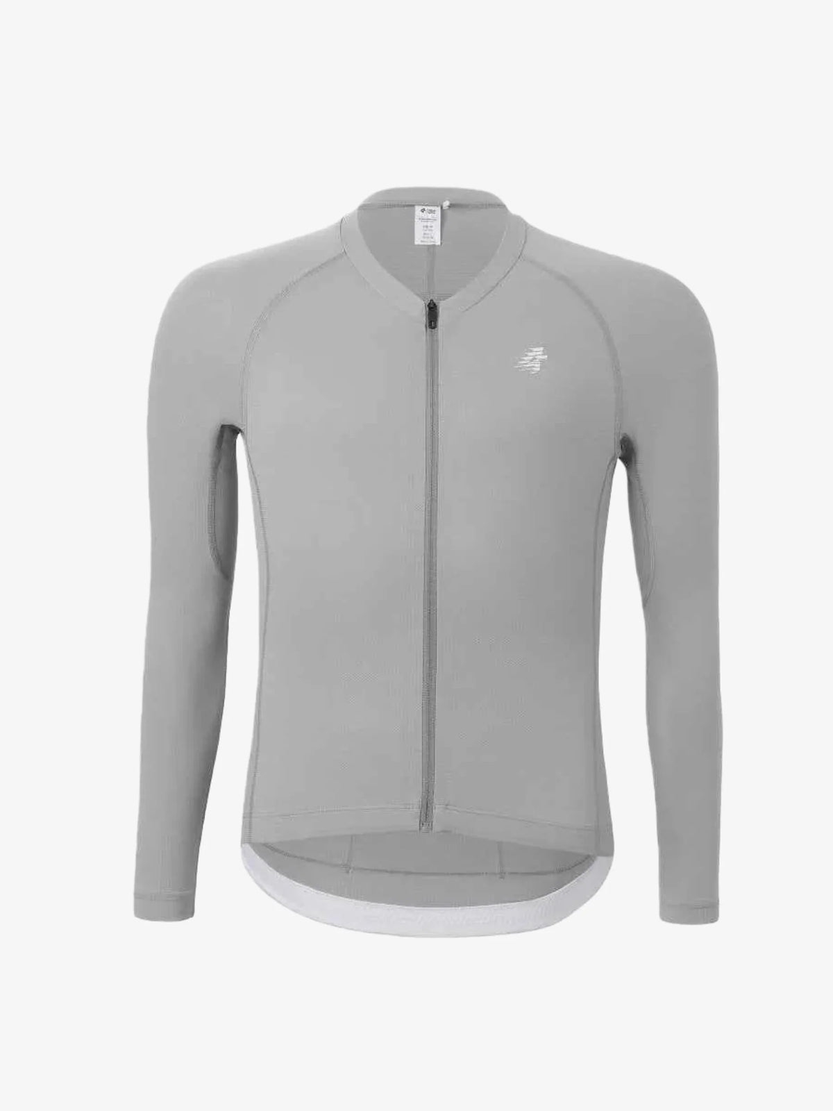 Men’s basic cycling jersey green lameda men’s cycling with gray long sleeves full zipper anti-slip hem ergonomic collar