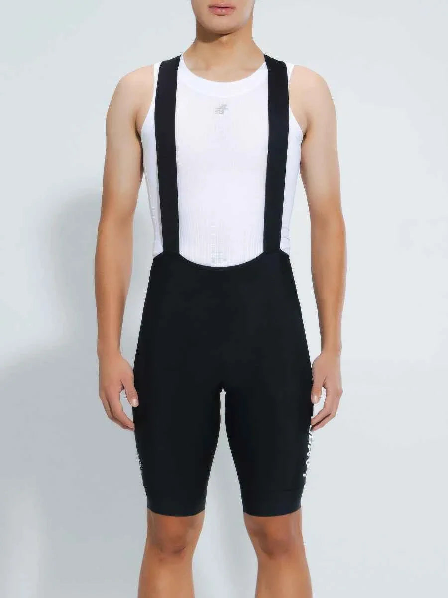 Men’s basic bib shorts 2025ssz518 black cycling bib shorts with breathable moisture-wicking fabric and white side branding