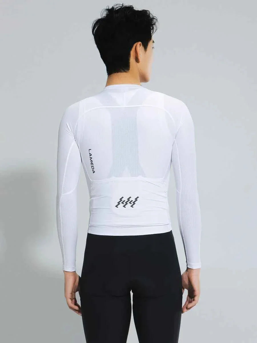 Men’s basic cycling jersey 2025ssxx541 white with breathable mesh panels black branding ergonomic collar lameda men’s cycling