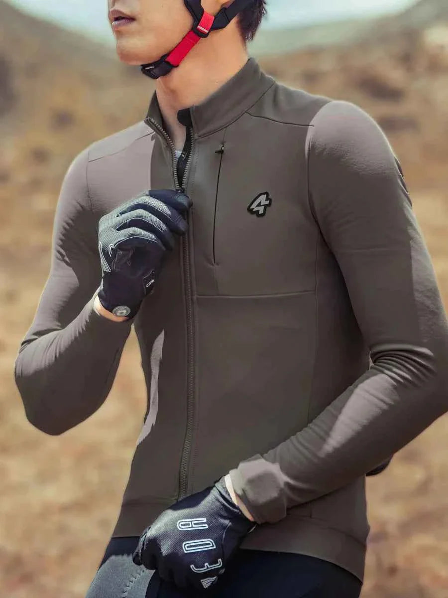 Petrel Men's Fleeced Thermal Jersey - Gray Green