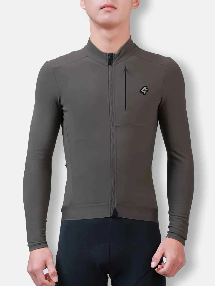 Petrel Men's Fleeced Thermal Jersey - Gray Green