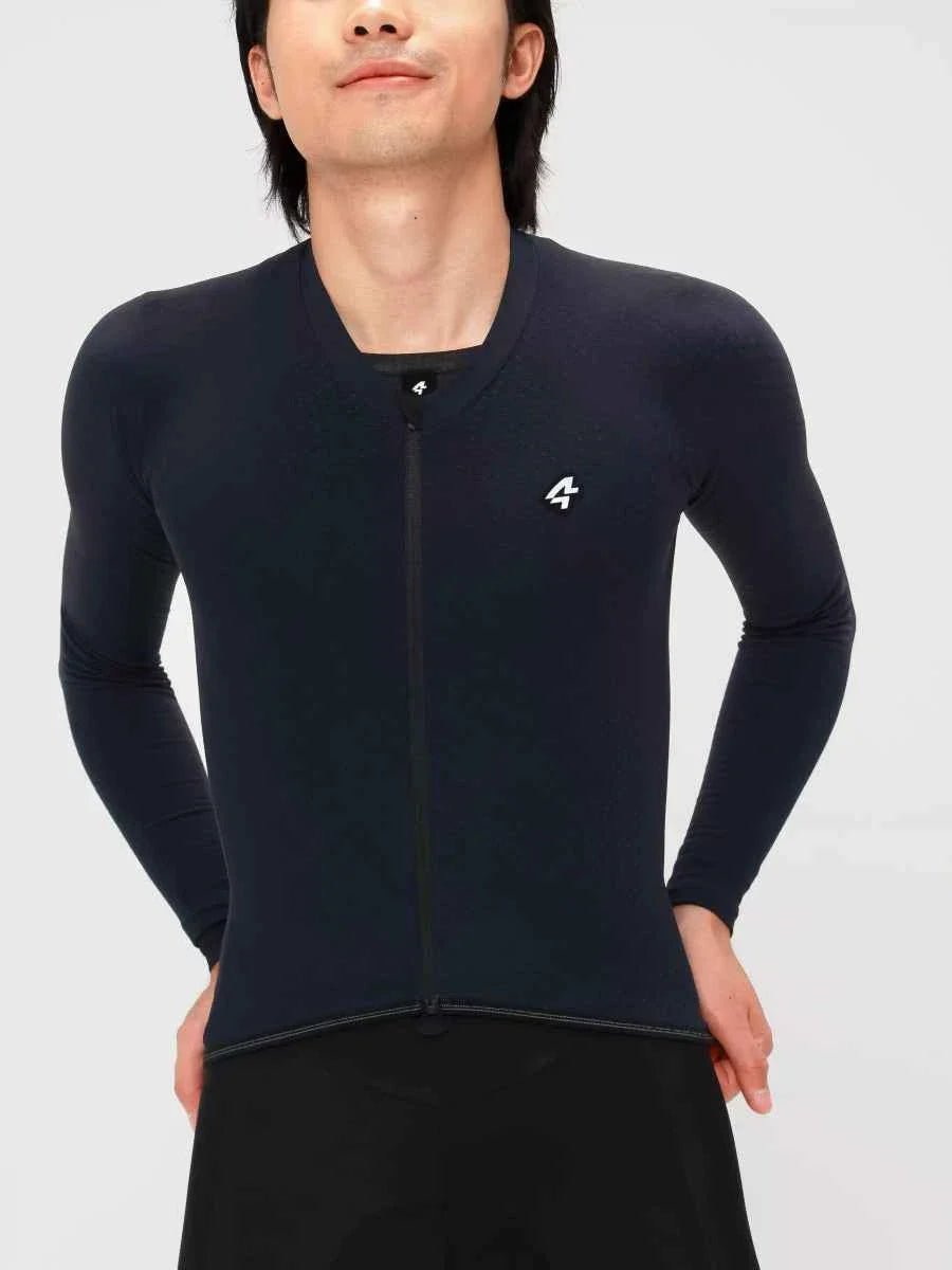 Navy blue Lameda Polar Night men’s fleeced thermal jersey with full-length zipper and white chest logo