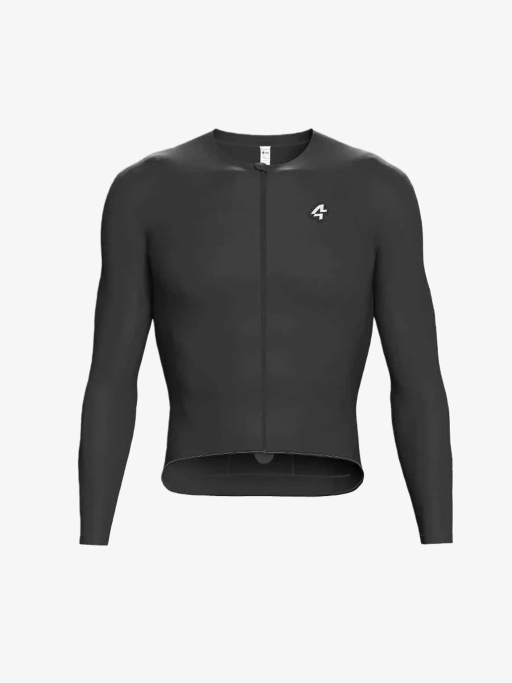 Black lameda polar night thermal jersey with fleeced long sleeves and white logo on chest for cycling use