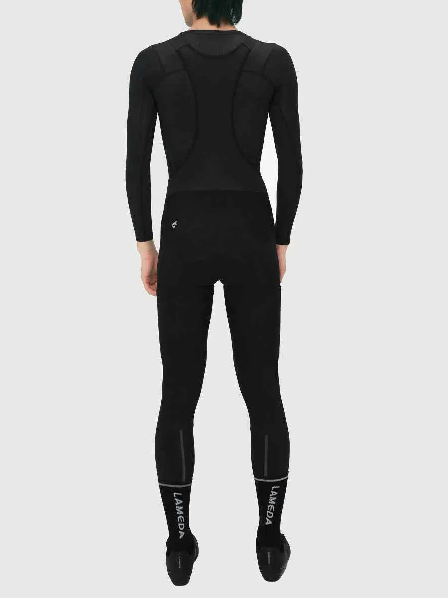 Pro Men's Thermal Fleeced Bib Tights S441 - Black