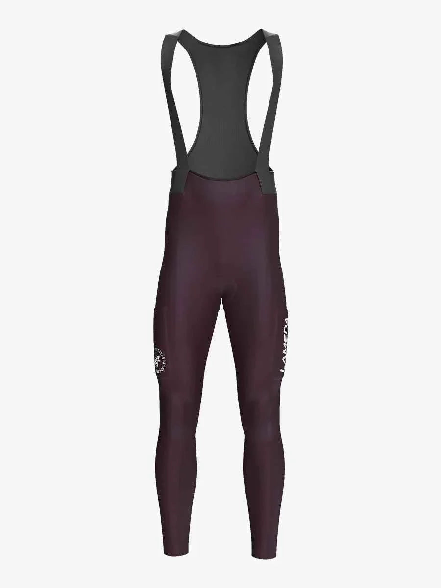 Pro Men's Thermal Fleeced Bib Tights S441 - Purple