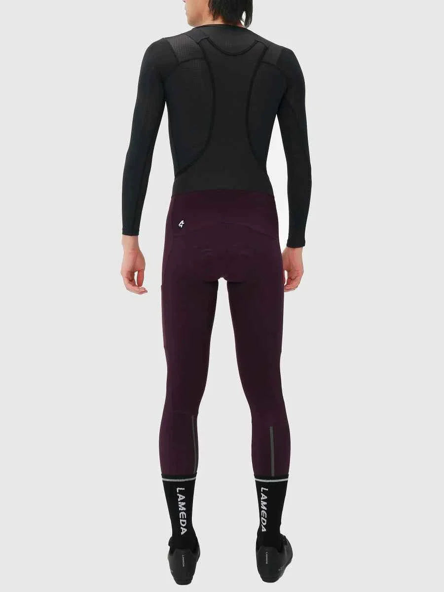 Pro Men's Thermal Fleeced Bib Tights S441 - Purple