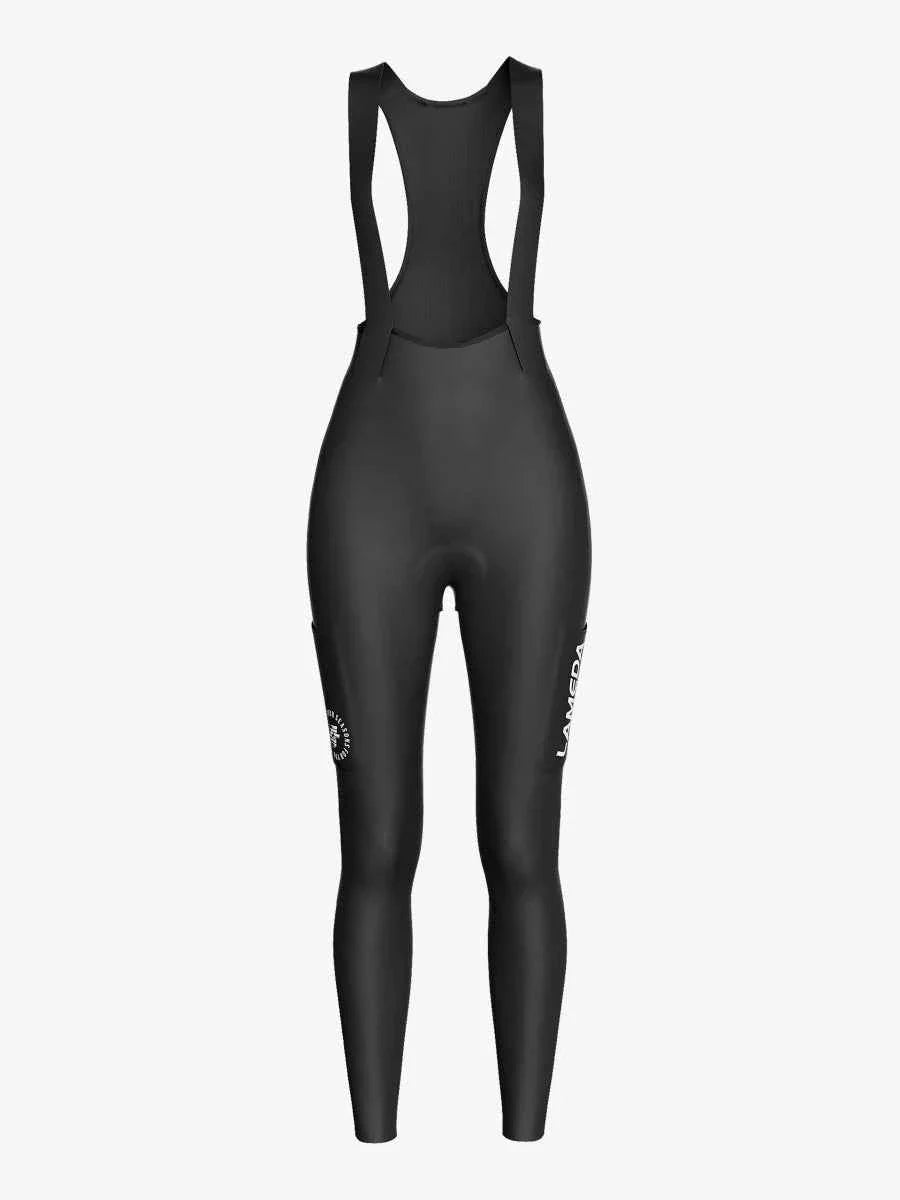 Pro Women's Thermal Fleeced Bib Tights S469 - Black