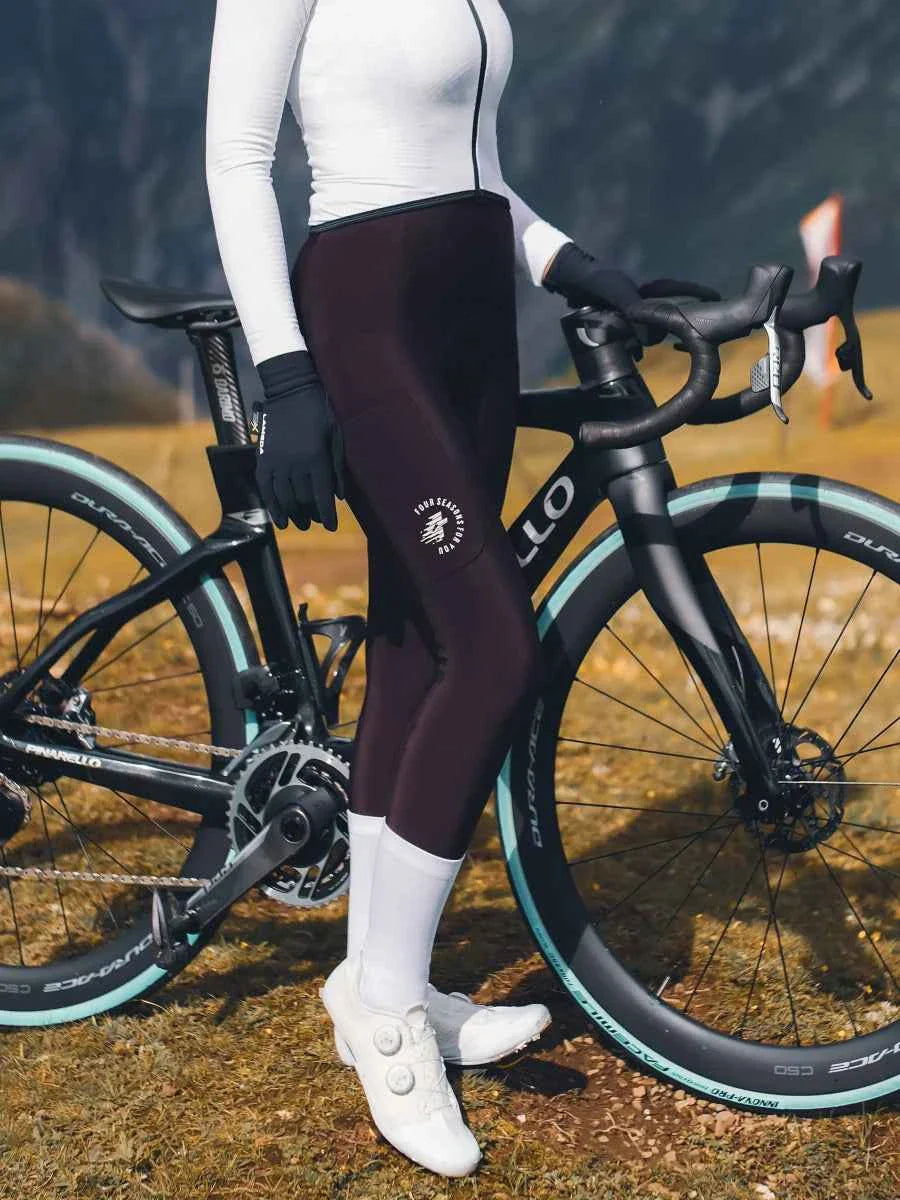 Pro Women's Thermal Fleeced Bib Tights S469 - Purple
