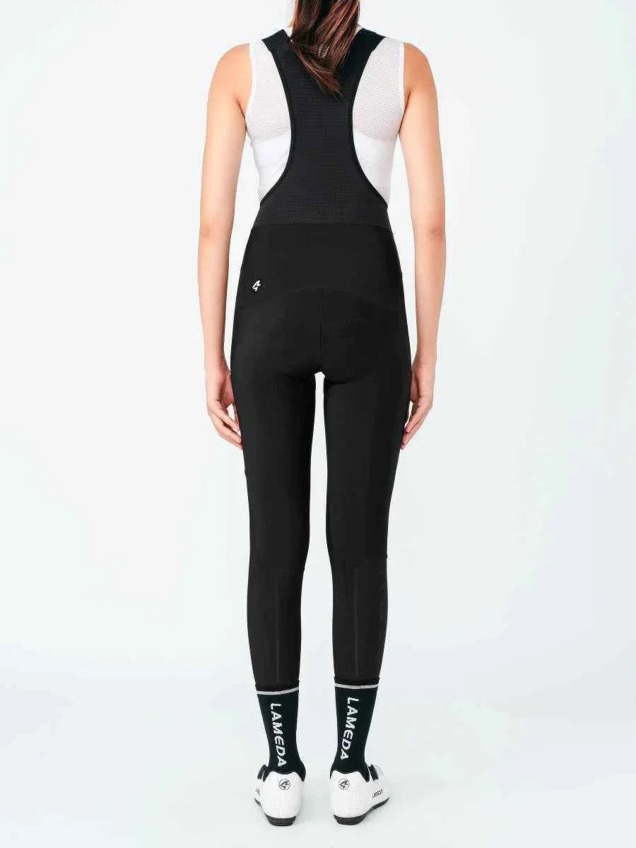 Pro Women's Thermal Fleeced Bib Tights S469 - Purple Black