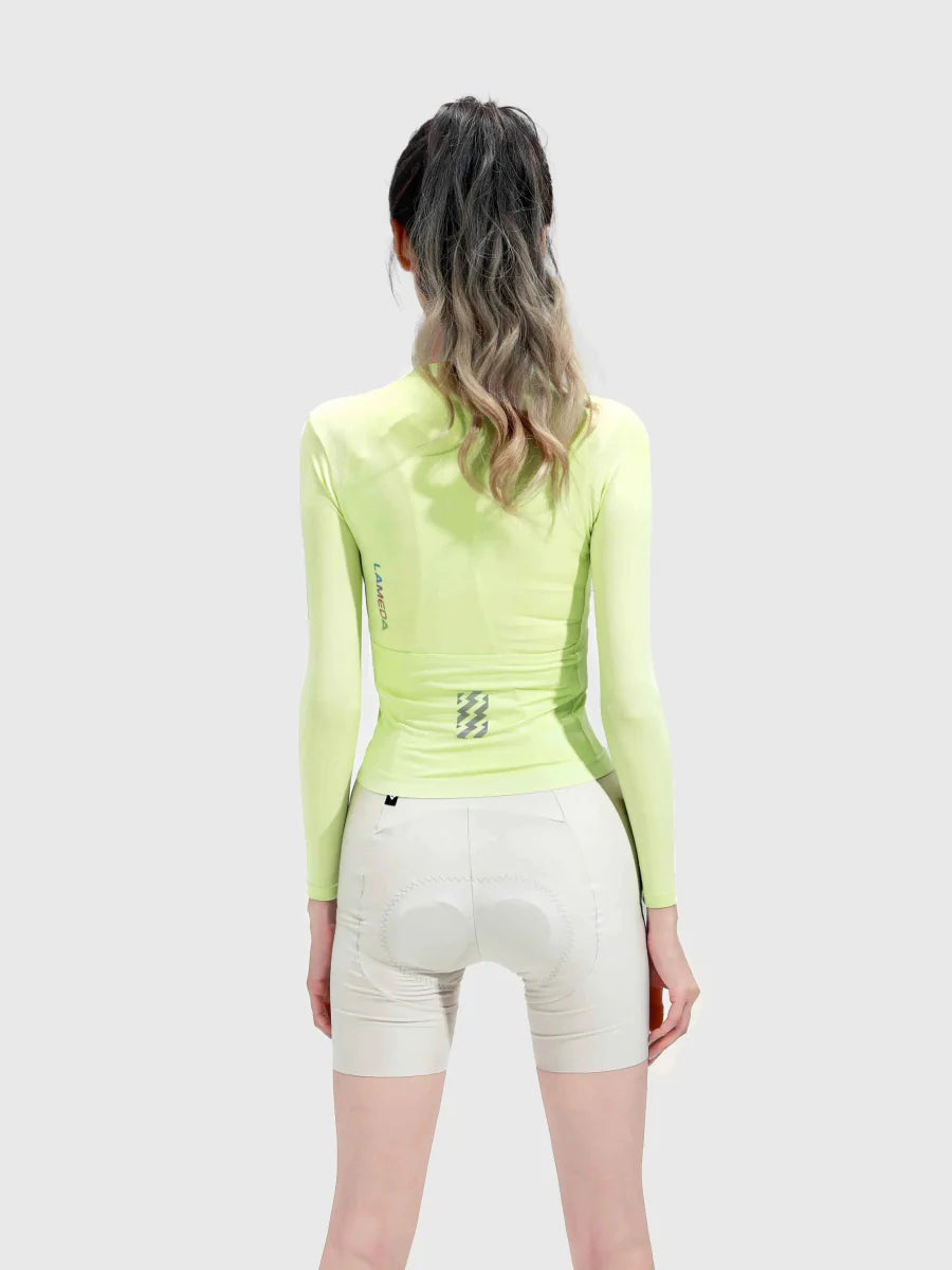 Quill Women Cycling Jersey Long Sleeve - Pear Yellow