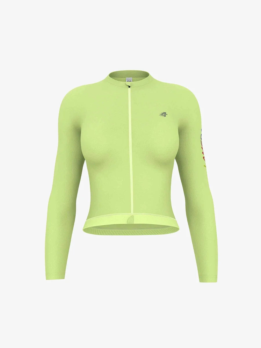 Quill Women Cycling Jersey Long Sleeve - Pear Yellow