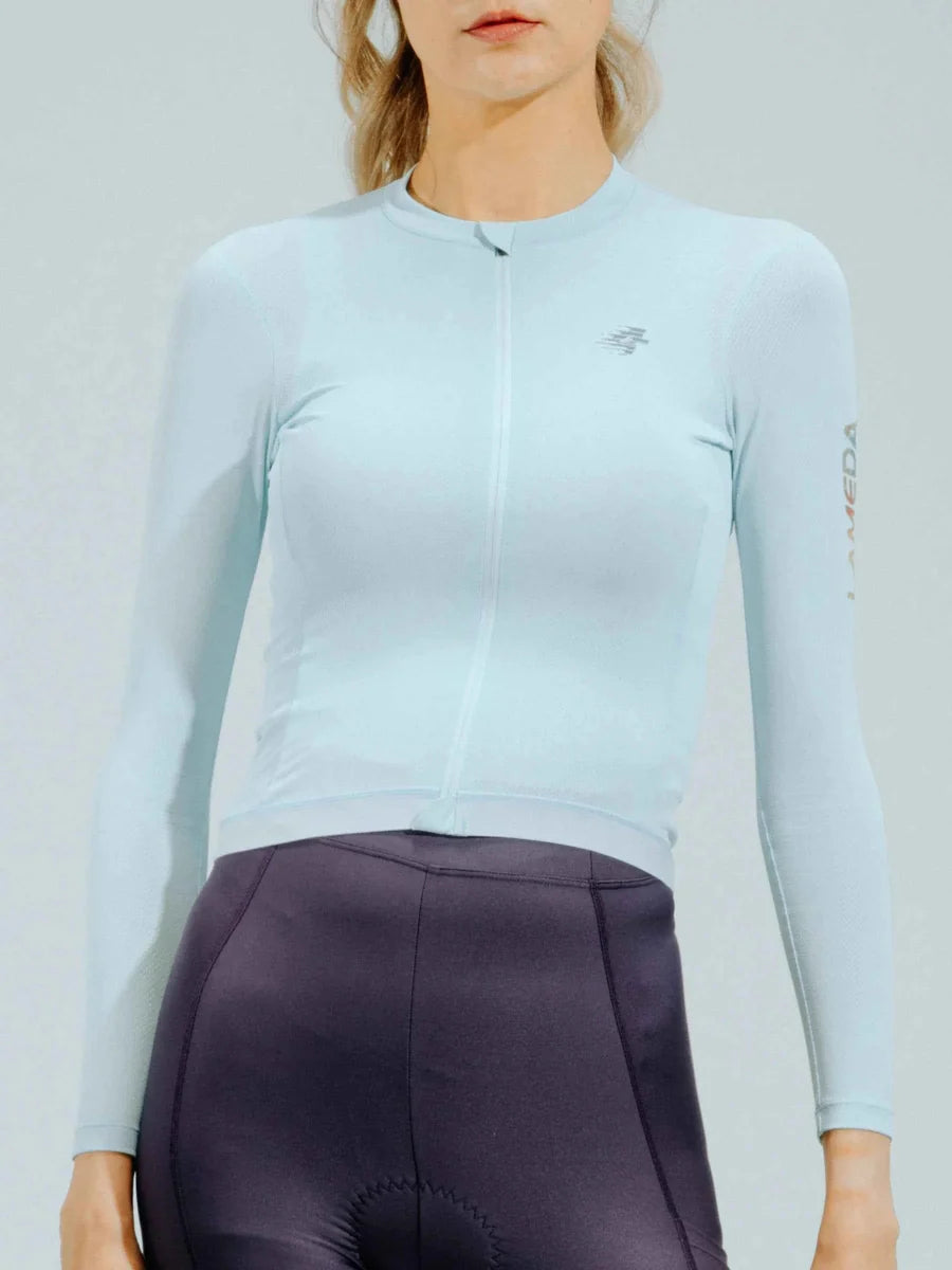 Quill Women Cycling Jersey Long Sleeve - Sky-Blue
