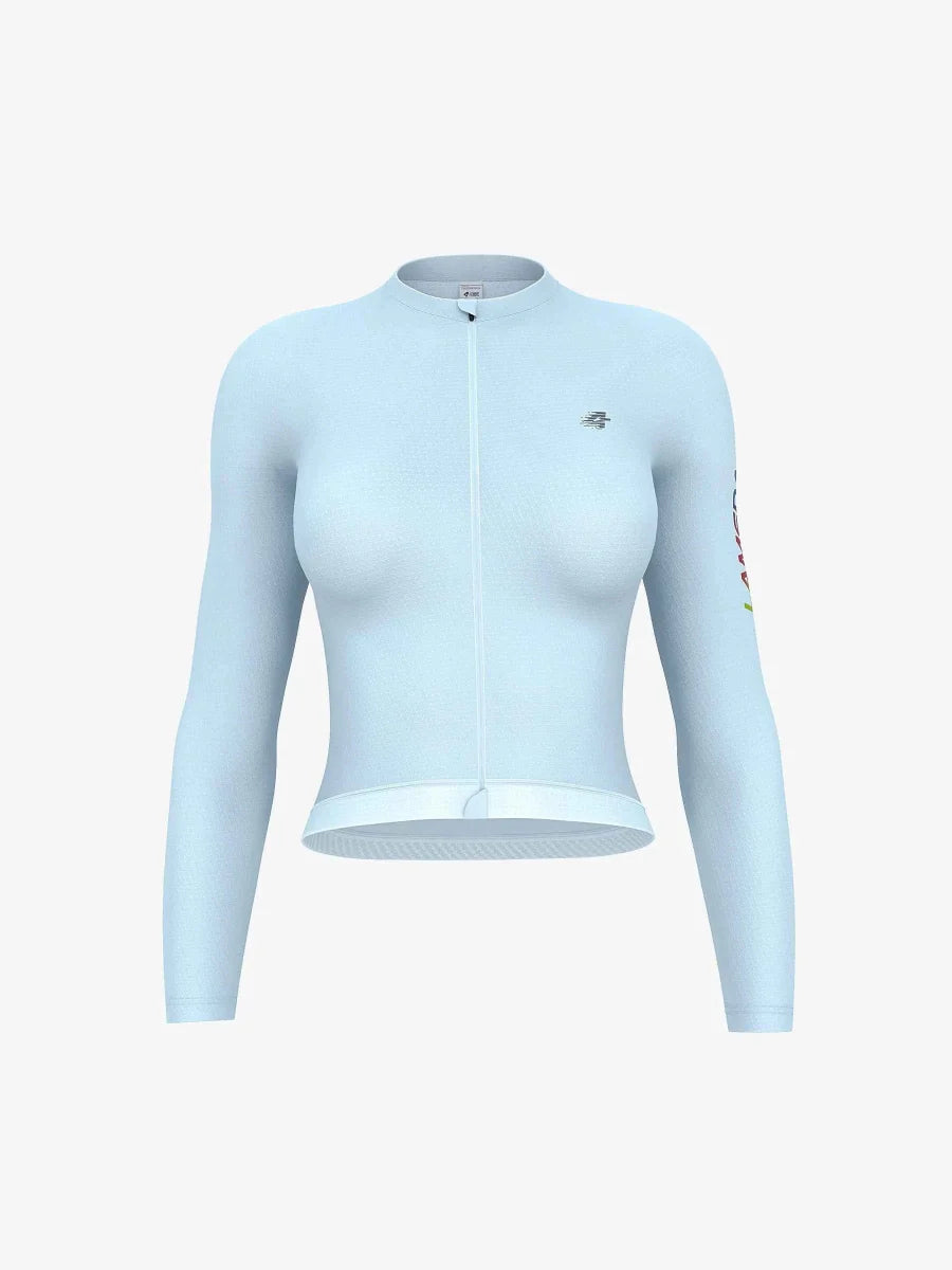 Quill Women Cycling Jersey Long Sleeve - Sky-Blue