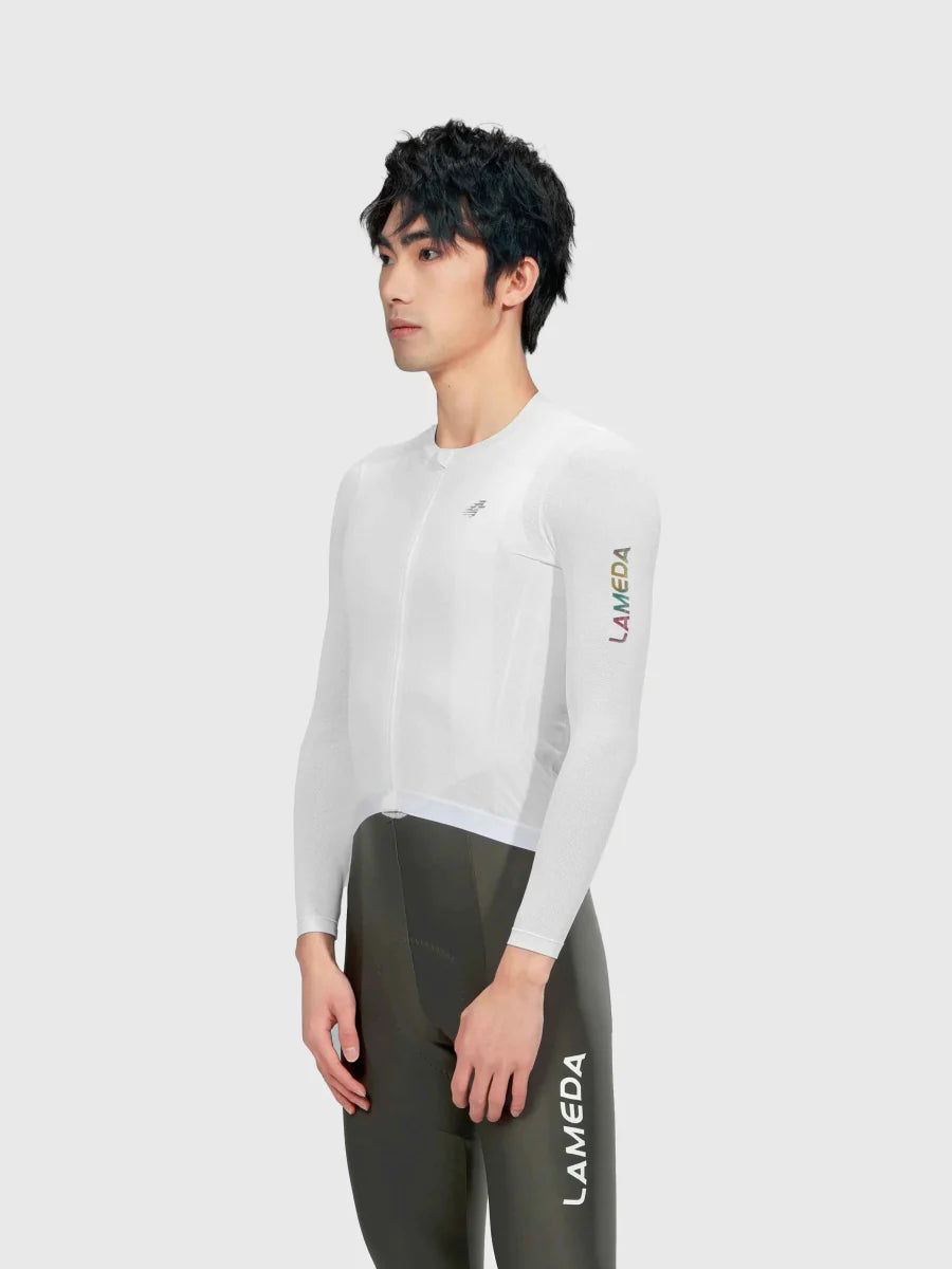 Realm Men Cycling Jersey Long Sleeve - White