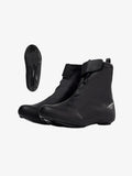 Black lameda es-05 winter cycling shoe covers with waterproof design, adjustable strap, and stiffened sole for power transfer
