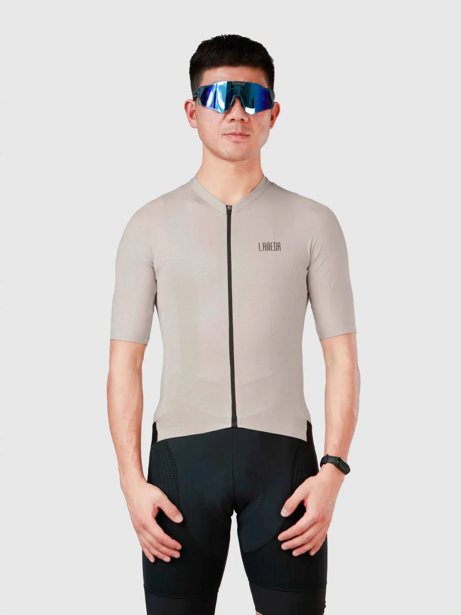 Silver Men's Cycling Jersey - Khaki