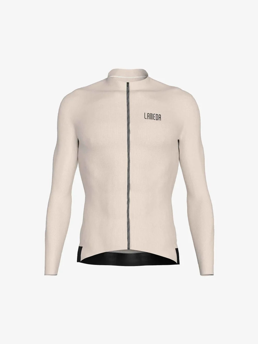 Silver Men's Cycling Jersey Long Sleeve - Khaki