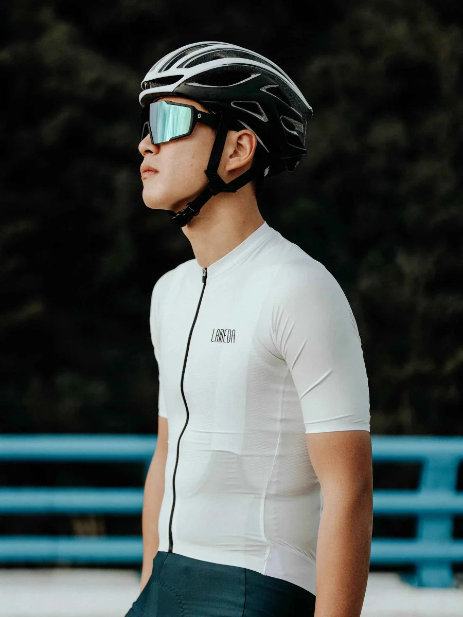 Silver Men's Cycling Jersey - White
