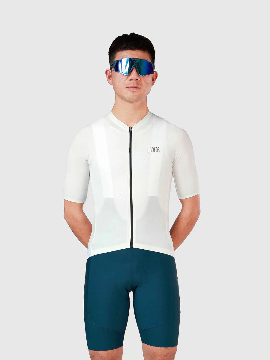 Silver Men's Cycling Jersey - White